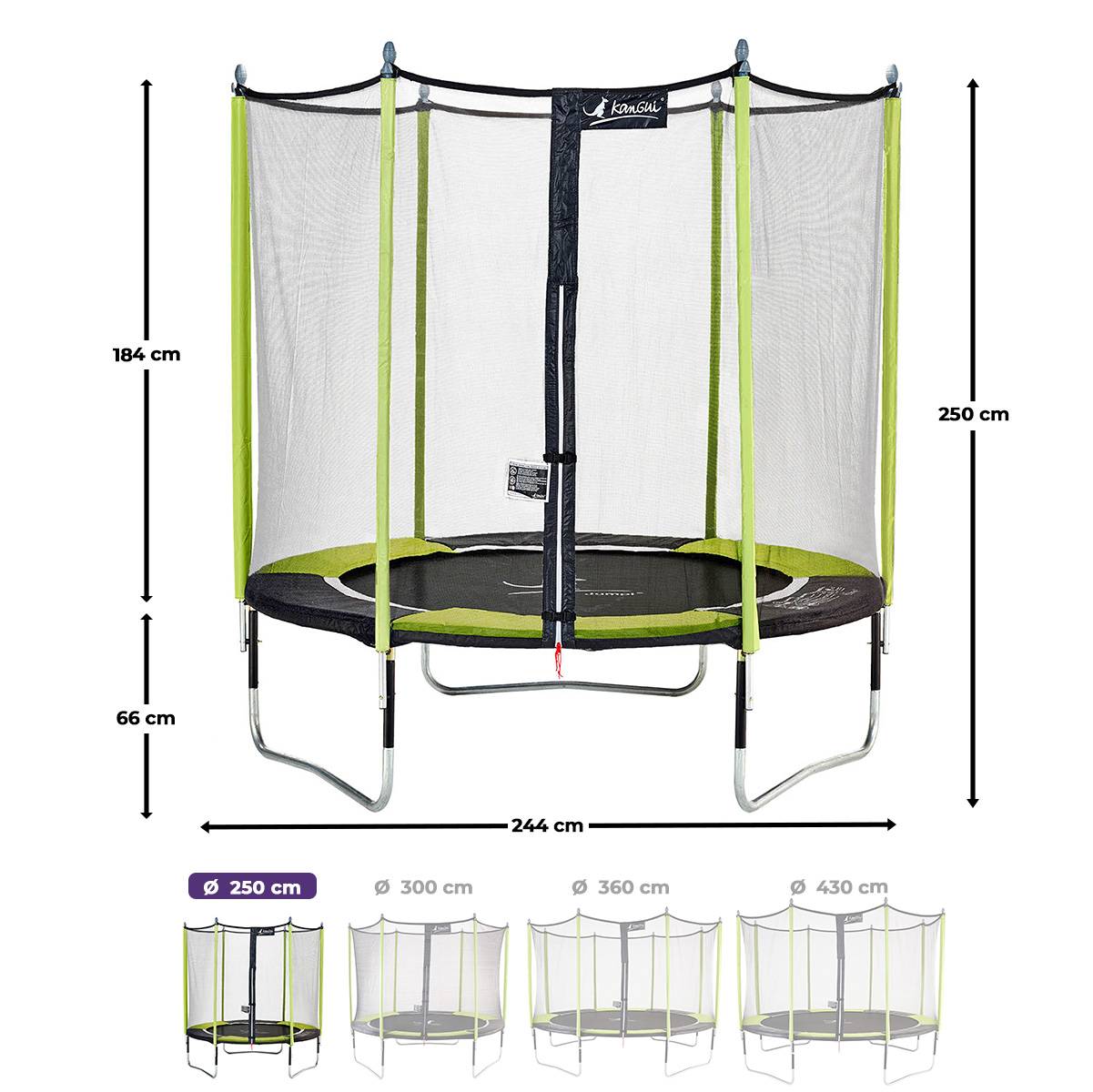 Kangui - Trampoline Ø 250 cm + filet + échelle + bâche + kit d'ancrage - JUMPI 250 Kangui - Imagen 3