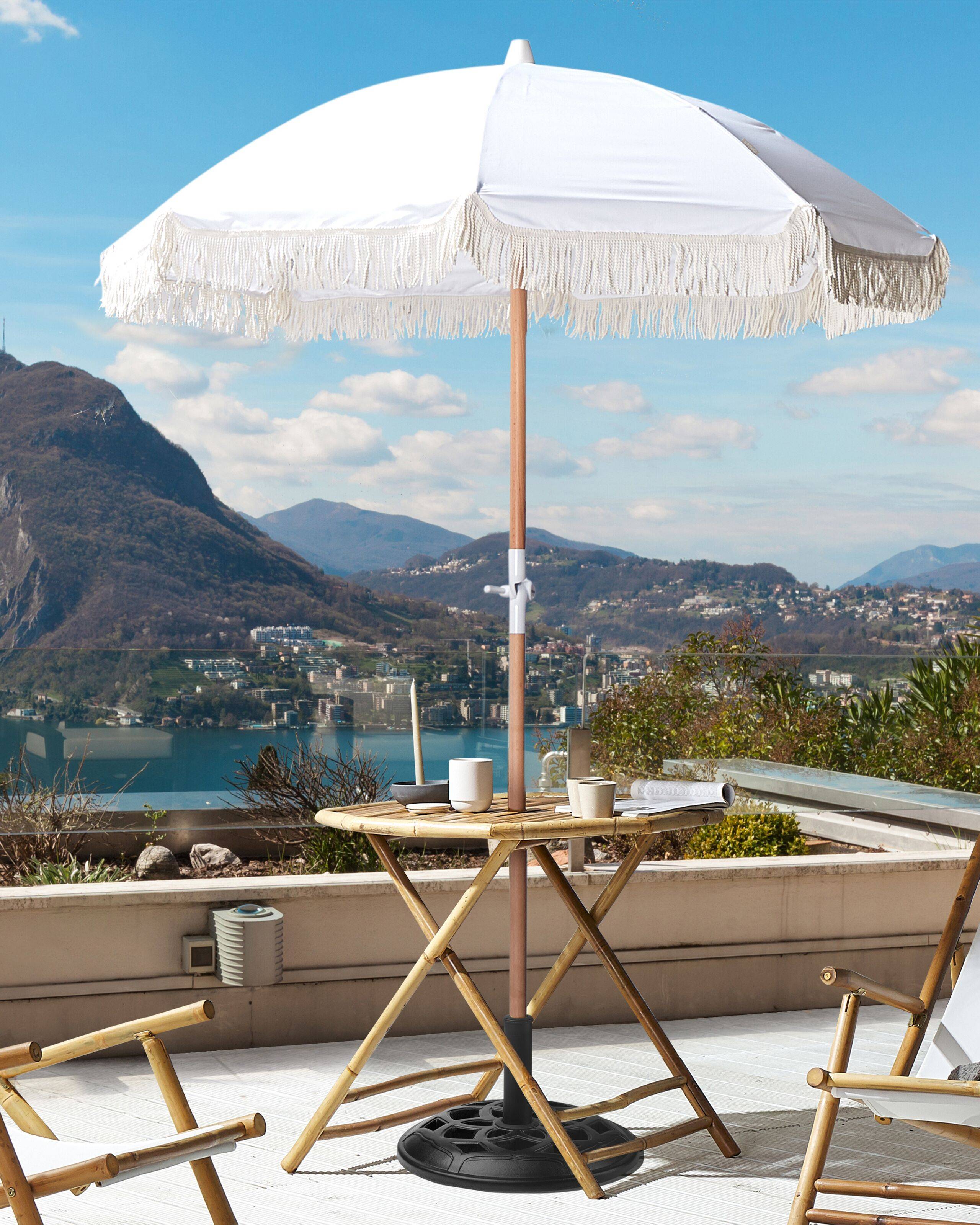 Beliani - Parasol droit Tissu Blanc MONDELLO - Beliani - Imagen 1