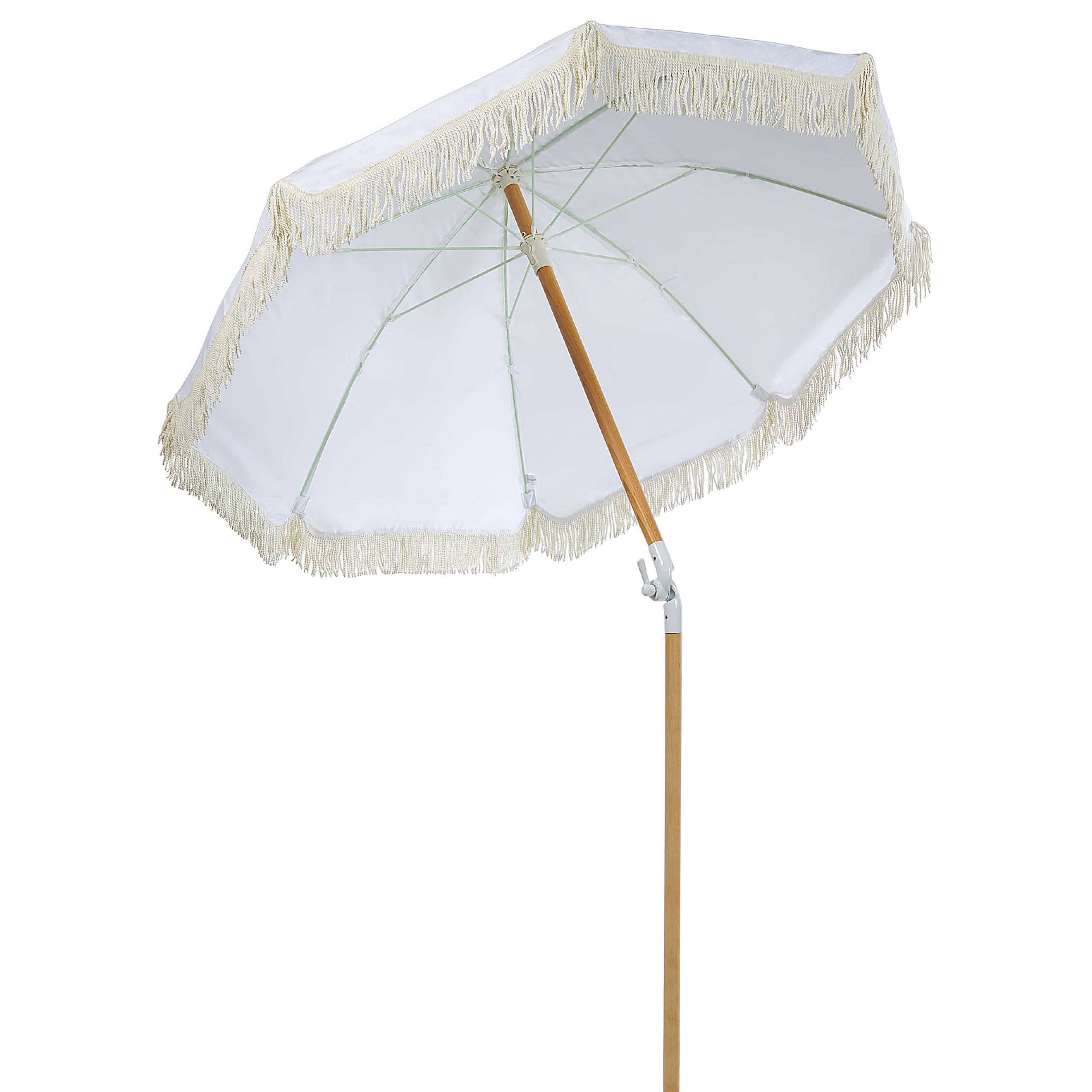 Beliani - Parasol droit Tissu Blanc MONDELLO - Beliani - Imagen 6
