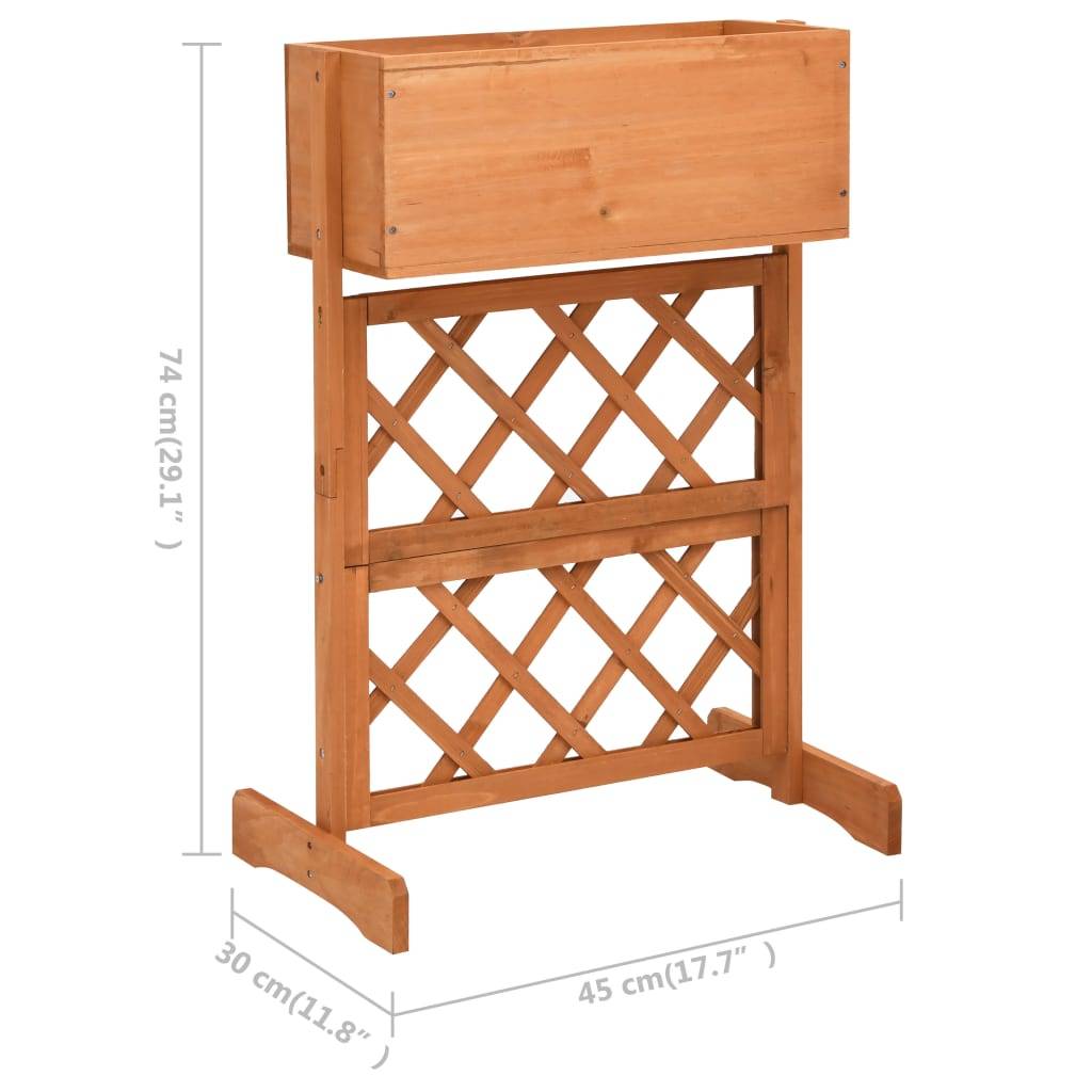 Helloshop26 - Jardinière à treillis de jardin 45 x 30 x 74 cm bois de sapin - Imagen 6