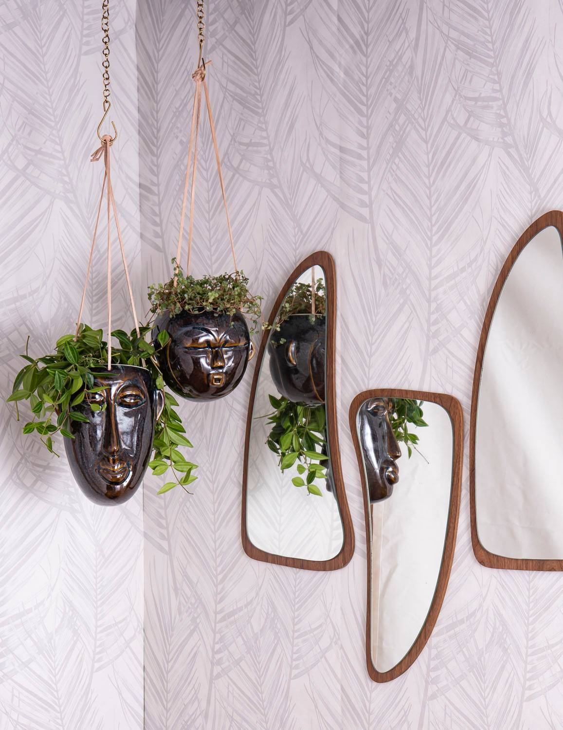 Sans Marque - Cache-pot design rond suspendu Mask - Imagen 2