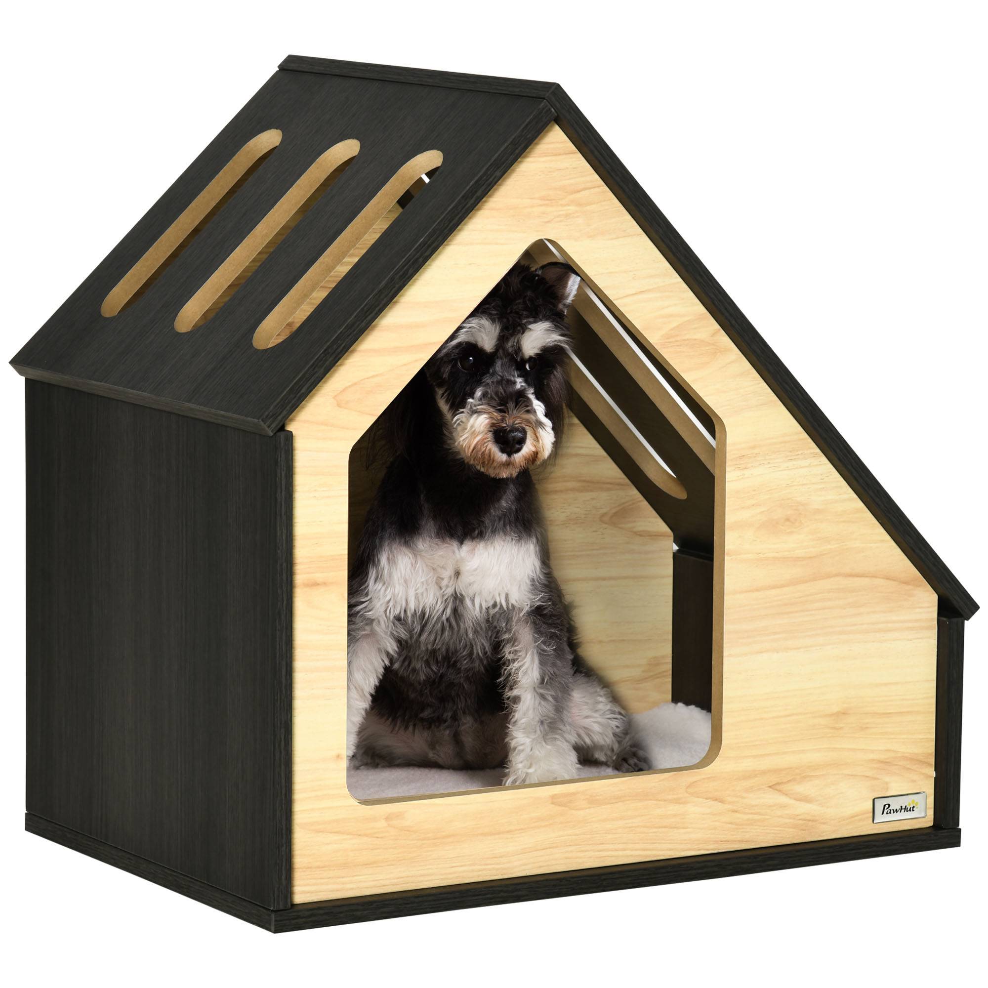 Niche d'intérieur pour chien bois MDF marron 60 x 40 x 59.2 cm - PANGIVO - Image 1