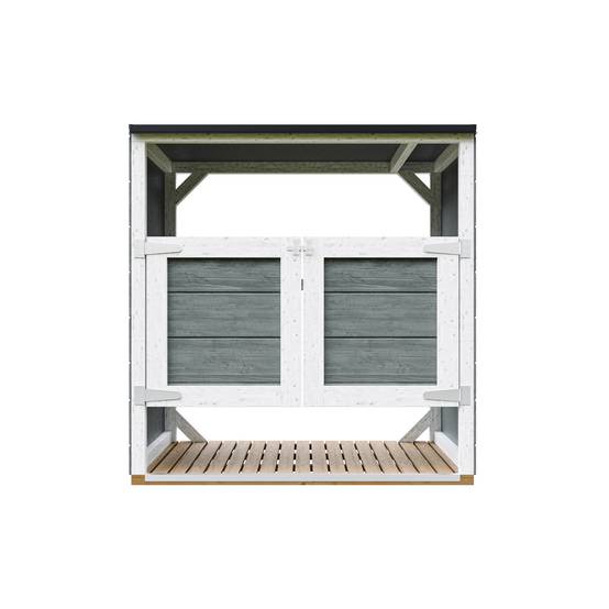Timbela - Abri de jardin pour poubelles, Cache poubelle extérieur 1,14 m² / 2x240L - Timbela M980A-CAVERN STEEL - Image 1