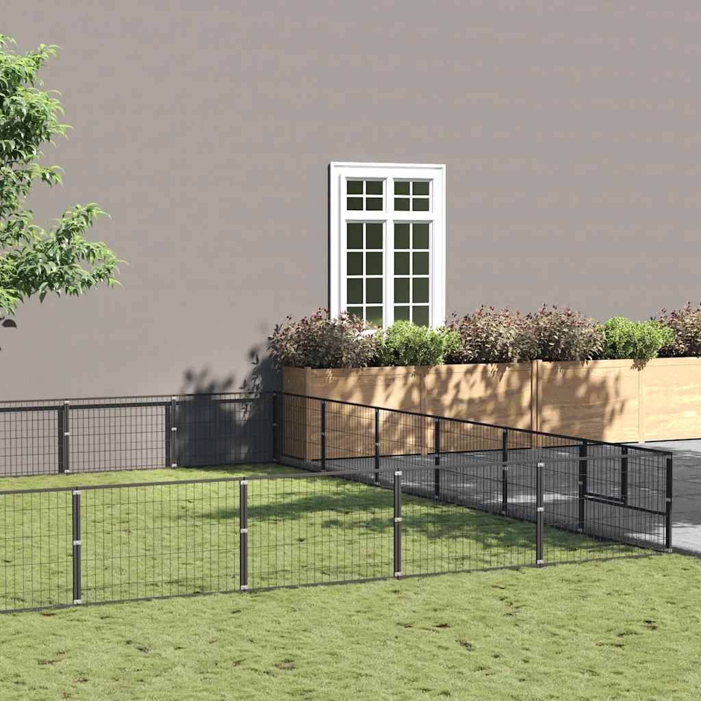 Vidaxl - Chenil Noir 60 m² Acier vidaXL 3082173 - Imagen 1