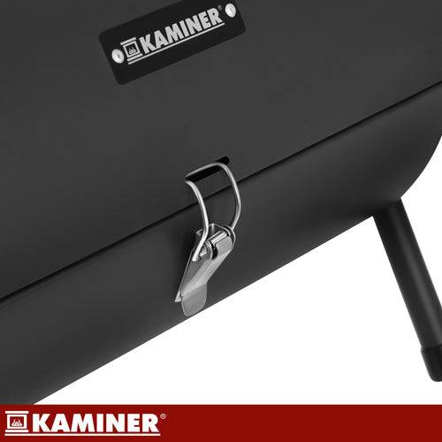 Barbecue touristique 36,5 x 28 x 41,5 cm avec couvercle, thermomètre, 2 grilles et 2 plateaux - Image 5