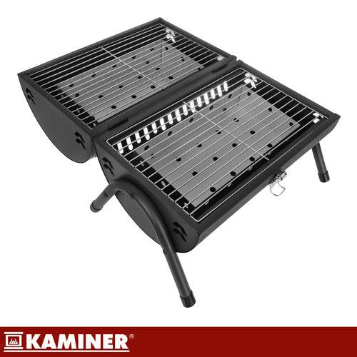 Barbecue touristique 36,5 x 28 x 41,5 cm avec couvercle, thermomètre, 2 grilles et 2 plateaux - Image 4