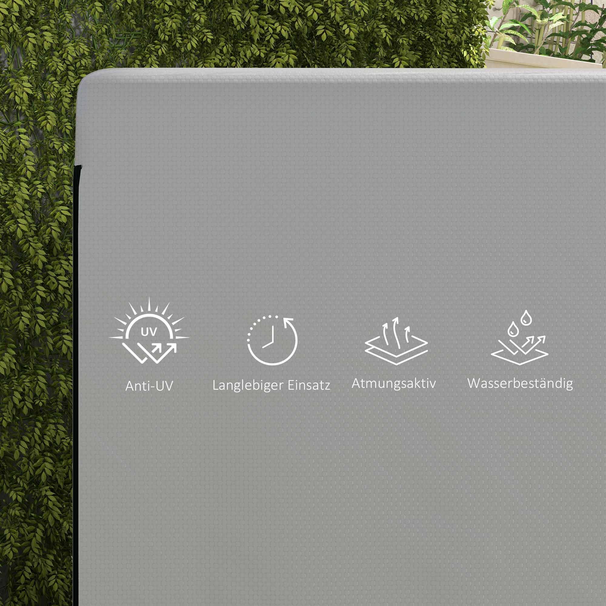 Housse de protection Polyéthylène pour meubles de jardin Imperméable 215x155x150cm Gris - ComfortXL Outdoor Living - Image 6