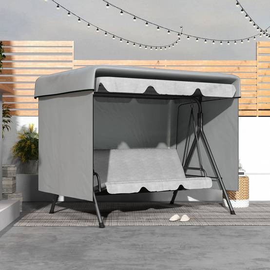 Housse de protection Polyéthylène pour meubles de jardin Imperméable 215x155x150cm Gris - ComfortXL Outdoor Living - Image 9