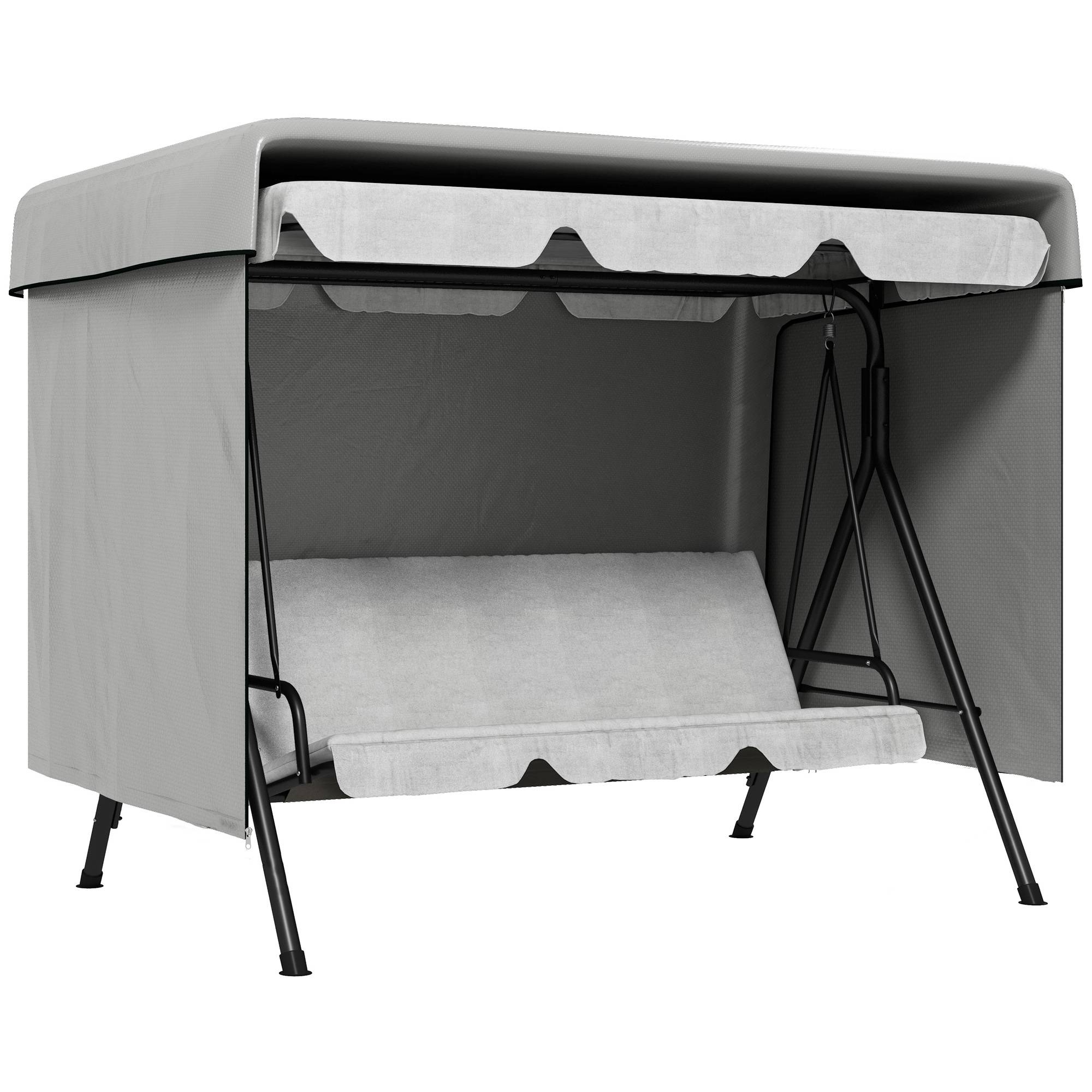 Housse de protection Polyéthylène pour meubles de jardin Imperméable 215x155x150cm Gris - ComfortXL Outdoor Living - Image 1