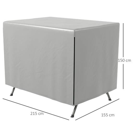 Housse de protection Polyéthylène pour meubles de jardin Imperméable 215x155x150cm Gris - ComfortXL Outdoor Living - Image 5