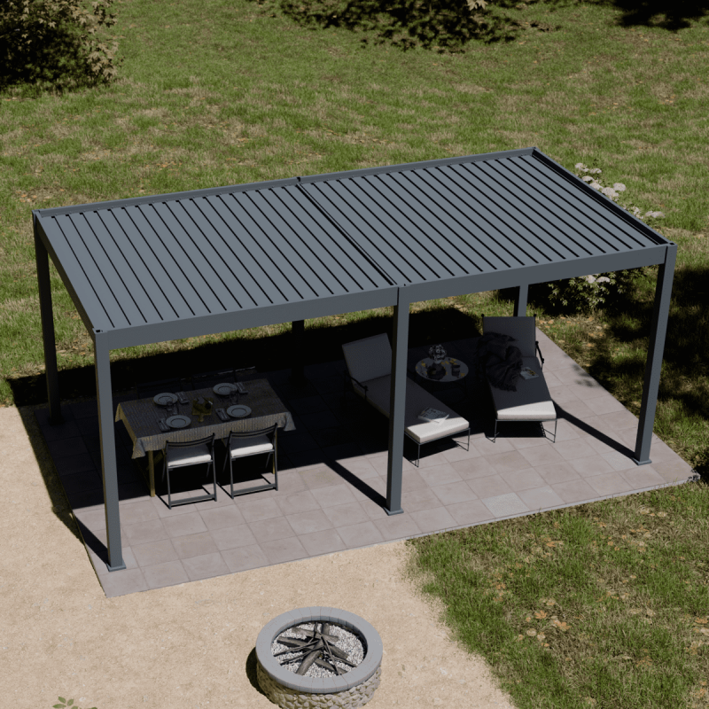 Ombrea - Pergola bioclimatique Ombréa autoportante 3x6M - Anthracite - ELMO Ombréa - Image 3