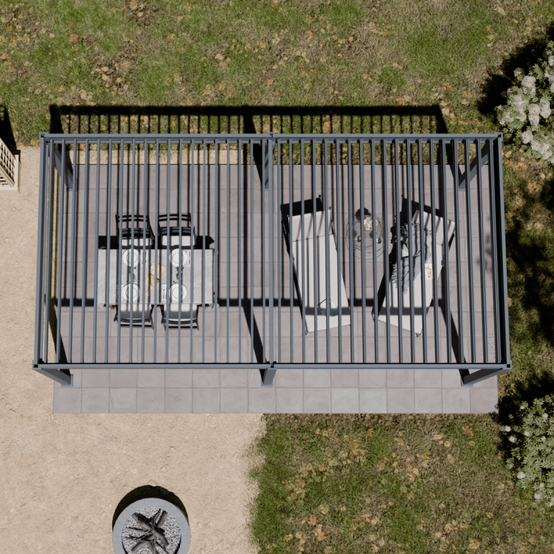 Ombrea - Pergola bioclimatique Ombréa autoportante 3x6M - Anthracite - ELMO Ombréa - Image 2