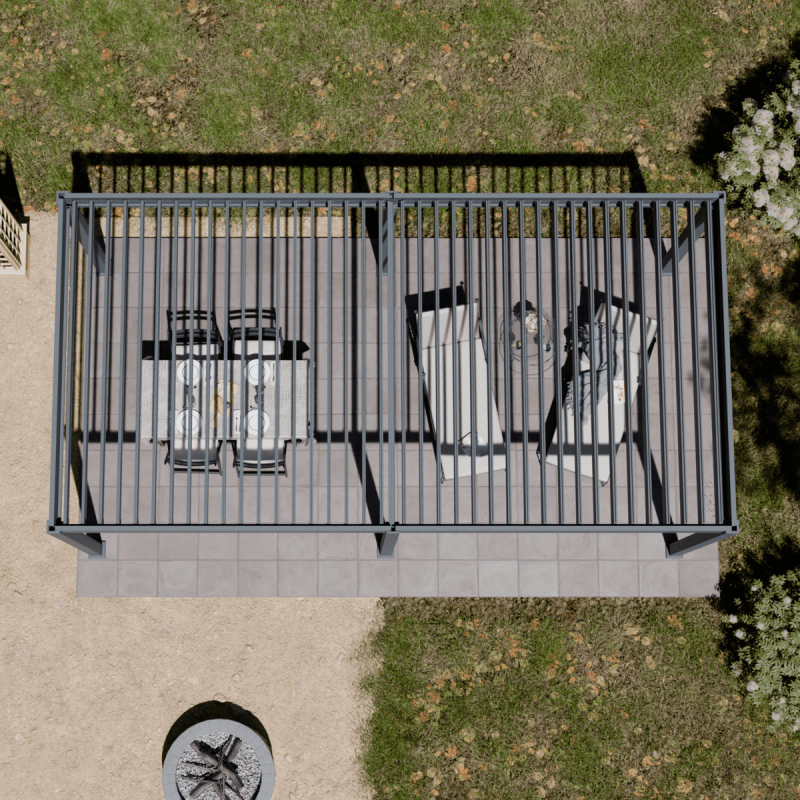 Ombrea - Pergola bioclimatique Ombréa autoportante 3x6M - Anthracite - ELMO Ombréa - Image 2