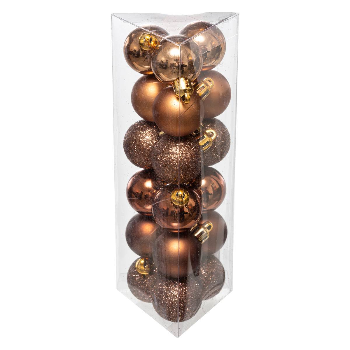 Fééric Lights & Christmas - Lot de 18 boules D.3cm bronze - Atmosphera Créateur d'intérieur