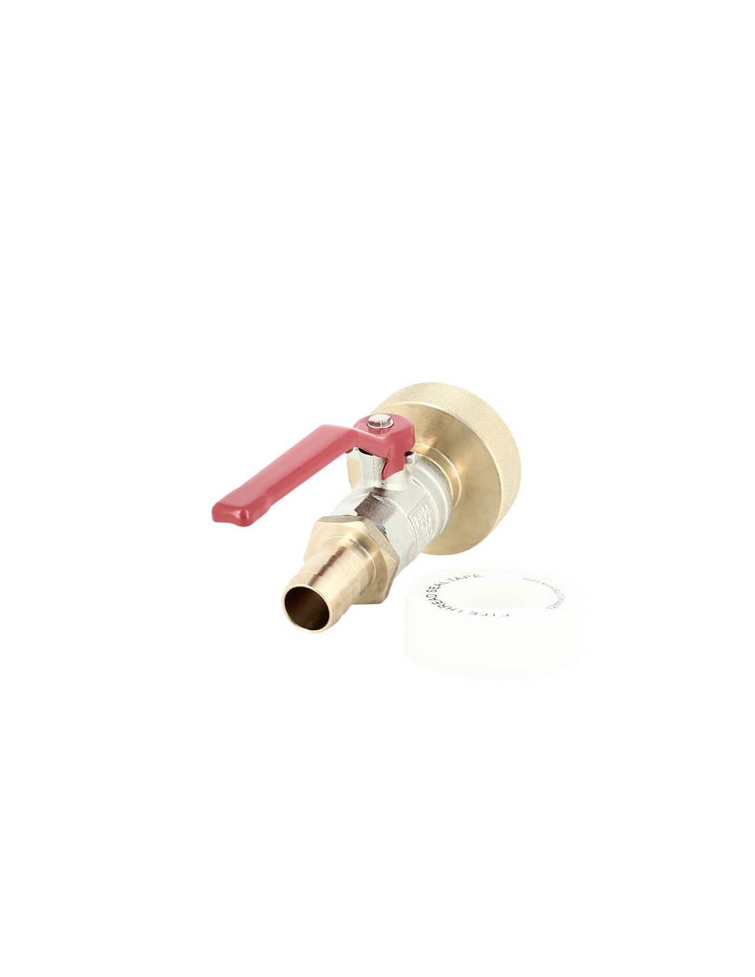 Raccord cuve S60X6 laiton - Vanne laiton + Embout droit 19 mm - Imagen 1