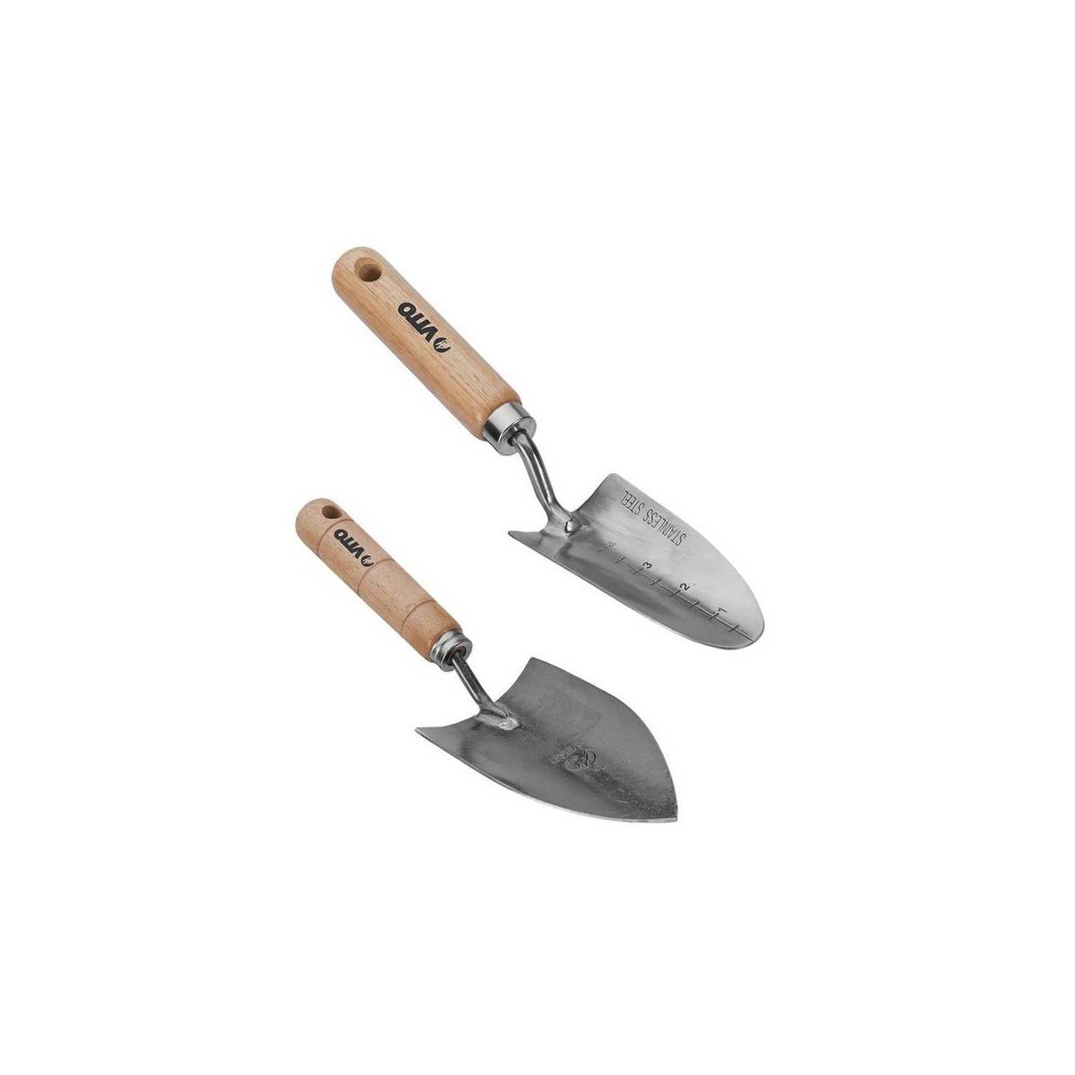 Kit 9 outils de jardin Manche bois Hêtre Inox et Fer forgés à la main VITO - Imagen 2