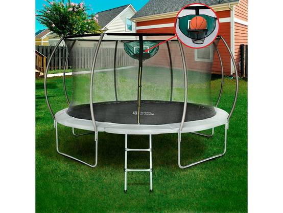 Trampoline Avec Filet Intérieur "jumper" - ø 4,25 M - Gris -habitat Et Jardin - Image 2