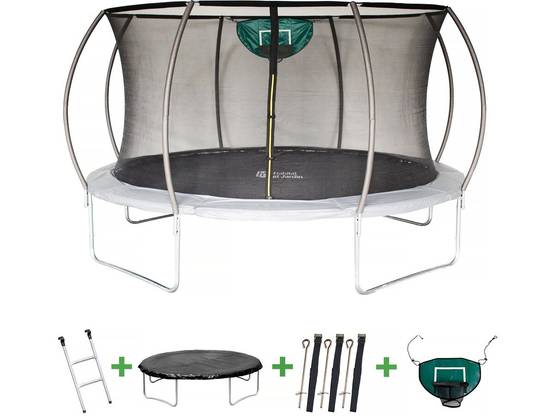 Trampoline Avec Filet Intérieur "jumper" - ø 4,25 M - Gris -habitat Et Jardin - Image 1