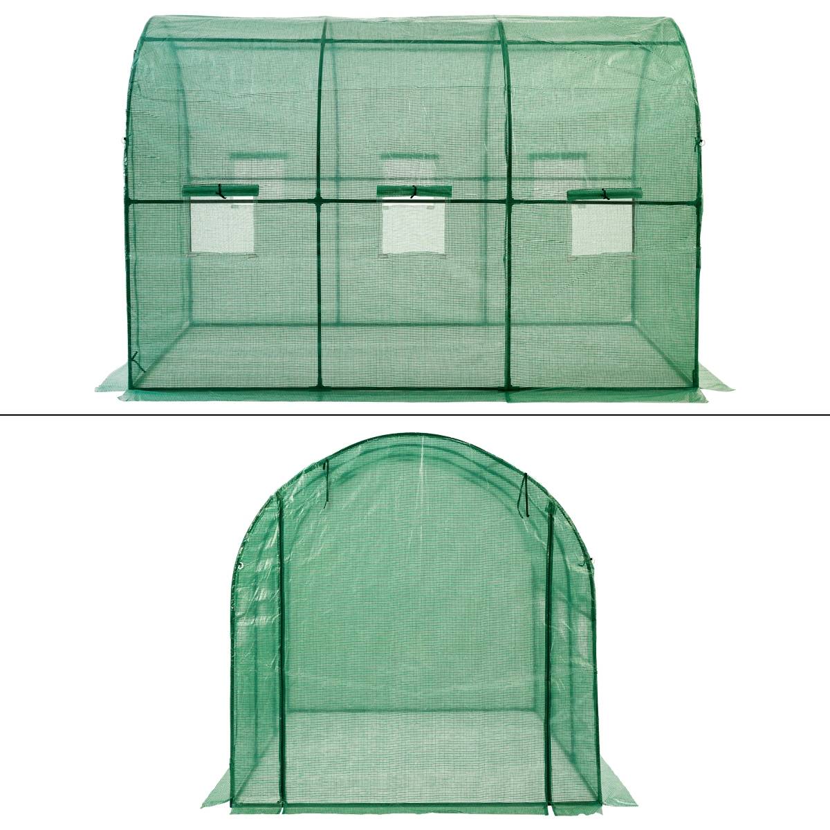 Ecd-Germany - Serre de jardin tunnel surface 6m² cadre en acier 6 fenêtres 1 porte 3Lx2lx2H m - Imagen 2