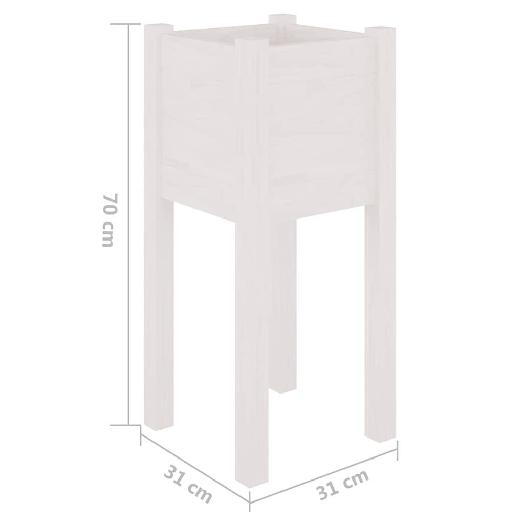 Vidaxl - Jardinières d'extérieur 2 pcs Blanc 31x31x70 cm Bois de pin vidaXL 810782 - Image 3