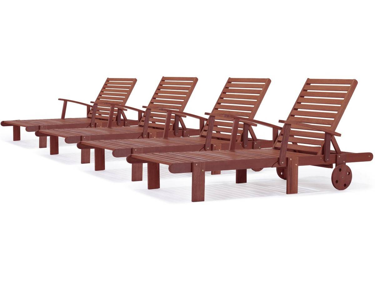 Habitat Et Jardin - Bain De Soleil Pliant En Bois Exotique "tokyo" - Mohogany - Marron Acajou - Lot De 4 -habitat Et Jardin - Imagen 1