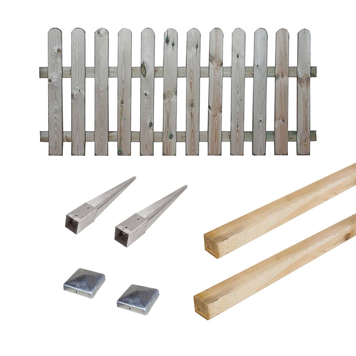 Kit barrière en bois Coquelicot H 60 cm à enfoncer - Cémonjardin - Imagen 1