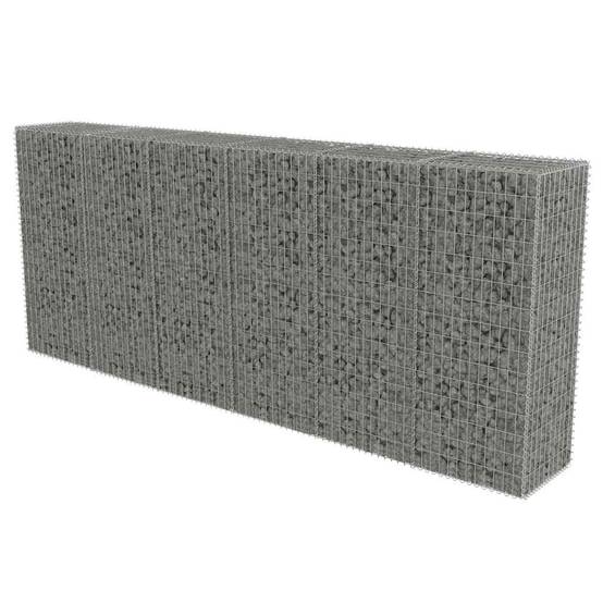 Mur en gabion avec couvercles Acier galvanisé Argenté 300 x 50 x 150 cm - PANGIVO - Image 2