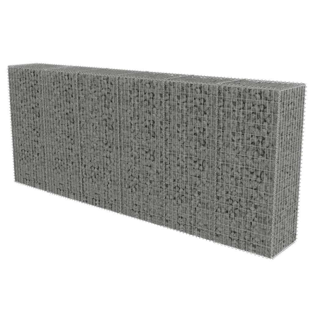 Mur en gabion avec couvercles Acier galvanisé Argenté 300 x 50 x 150 cm - PANGIVO - Image 2
