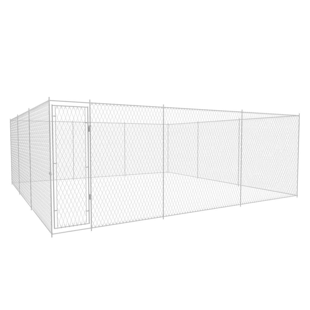 Helloshop26 - Chenil extérieur cage enclos parc animaux chien extérieur pour chiens acier galvanisé 570 x 570 x 185 cm - Imagen 1