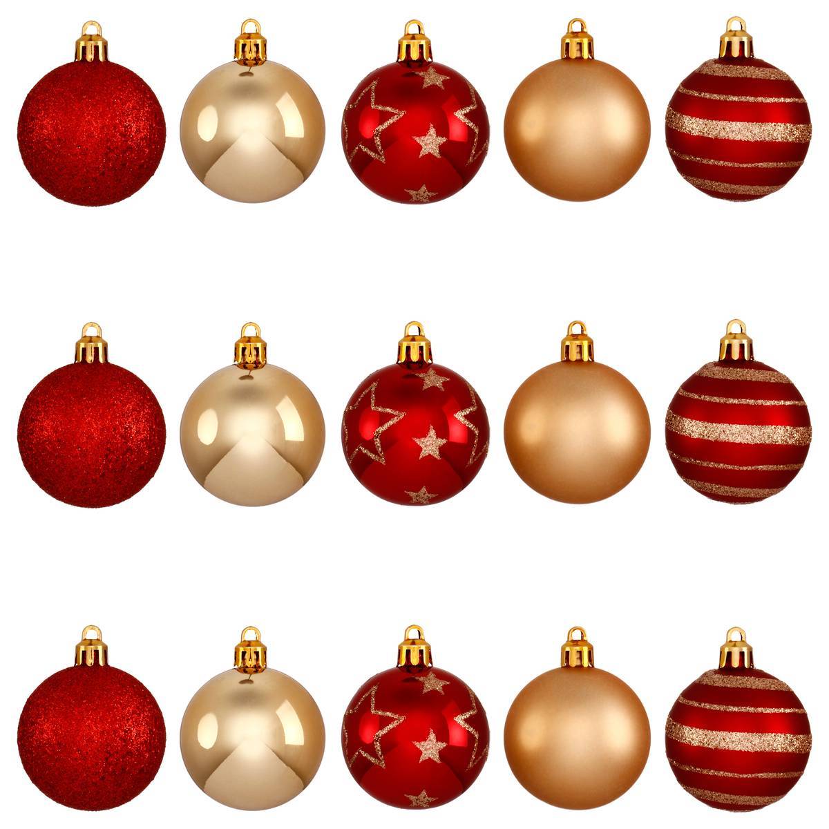 Fééric Lights & Christmas - Lot de 15 boules lisses et décorées D.5cm soir de Noël - Feeric Lights & Christmas - Imagen 2