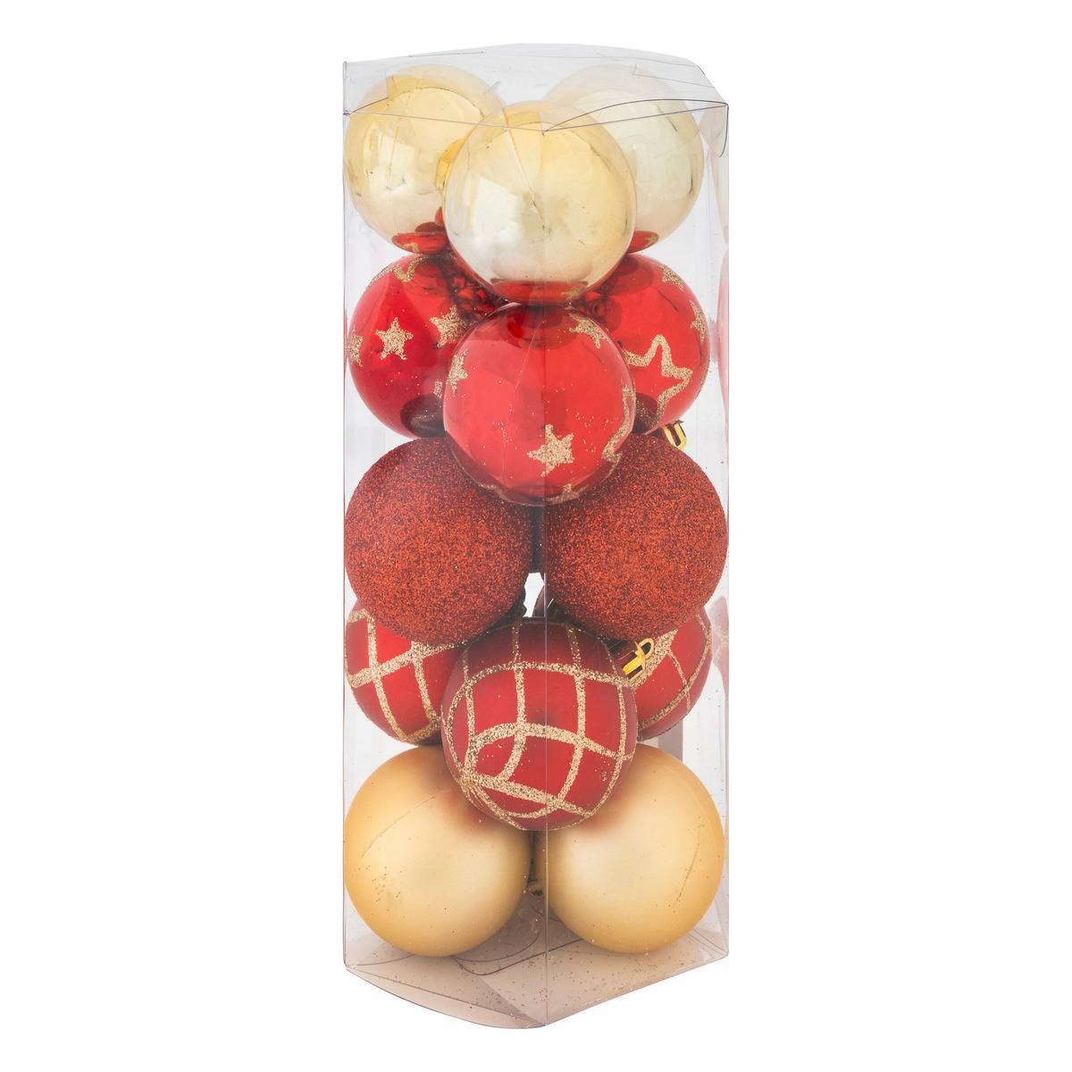 Fééric Lights & Christmas - Lot de 15 boules lisses et décorées D.5cm soir de Noël - Feeric Lights & Christmas - Imagen 1