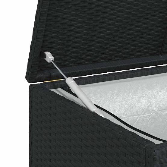 Coffre de Rangement Jardin Résine Tressée Étanche pour Coussins Terrasse Noir 120x50x60 cm – ComfortXL Outdoor Living - Image 9