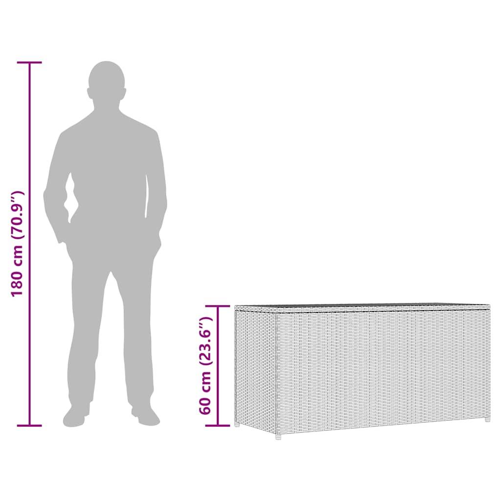 Coffre de Rangement Jardin Résine Tressée Étanche pour Coussins Terrasse Noir 120x50x60 cm – ComfortXL Outdoor Living - Image 6