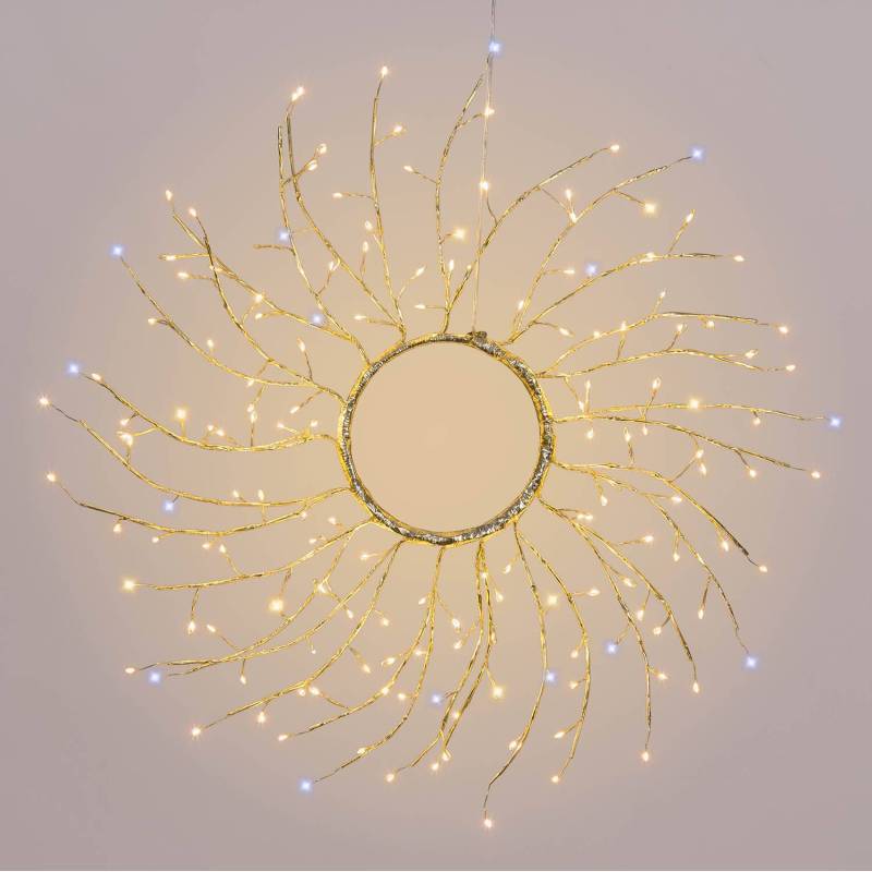 Lotti - Couronne de Noël lumineuse Champagne Tiglio ø45cm avec 160 Micro LED IP44 - Image 1