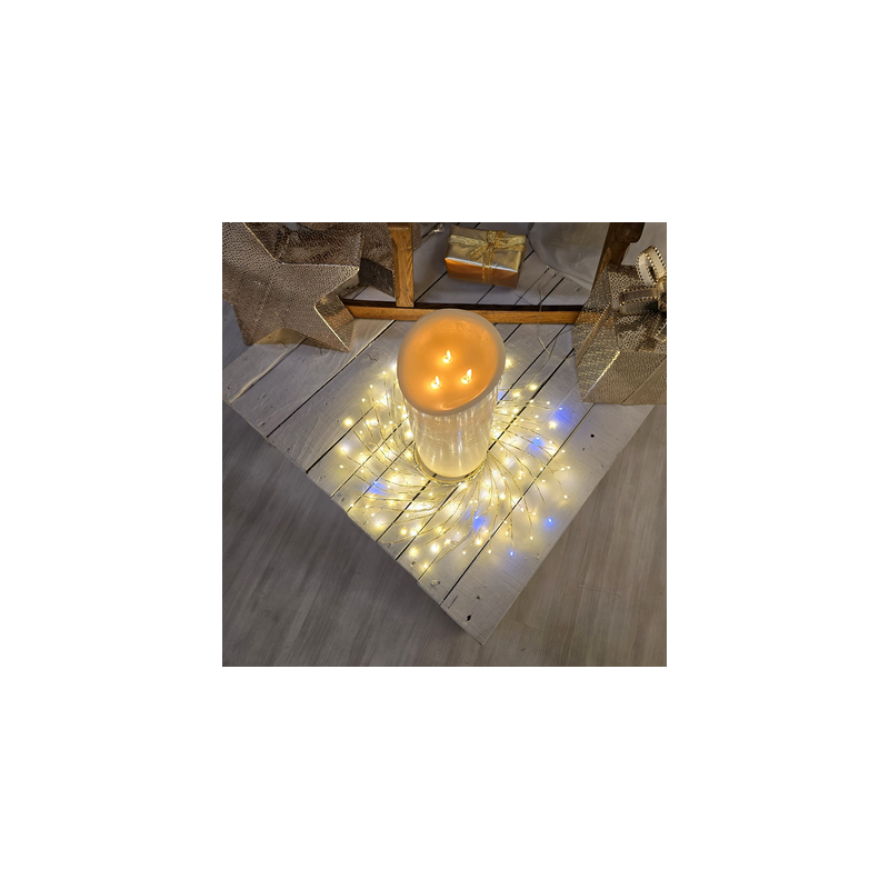 Lotti - Couronne de Noël lumineuse Champagne Tiglio ø45cm avec 160 Micro LED IP44 - Image 6