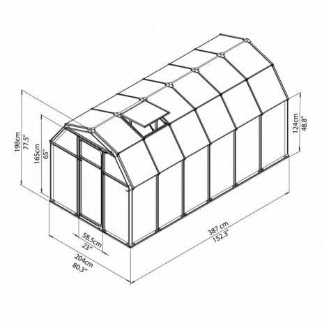 Canopia - Serre de jardin en polycarbonate Rion Eco Grow 7,90 m², Ancrage au sol Oui - Image 4