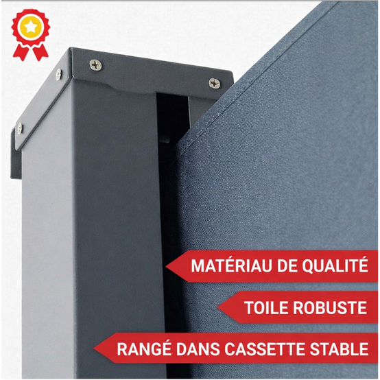 Store latéral XMTECH 120x300cm - Brise-vue Auvent en polyester - Balcon jardin - Noir Store latéral XMTECH 120x300cm - Brise-vue Auvent en polyester - Balcon jardin - Noir