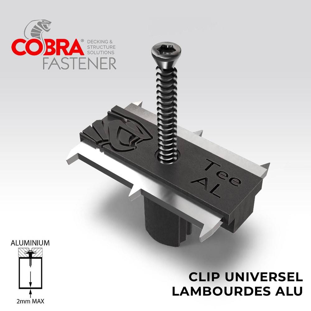 Decklinea - Clip Terrasse Bois COBRA TEE-AL - 90 clips + Vis 4x40mm - Pour Lames Rainurée Bois et Bois Composite - Facile à Poser & Resistant - Imagen 2