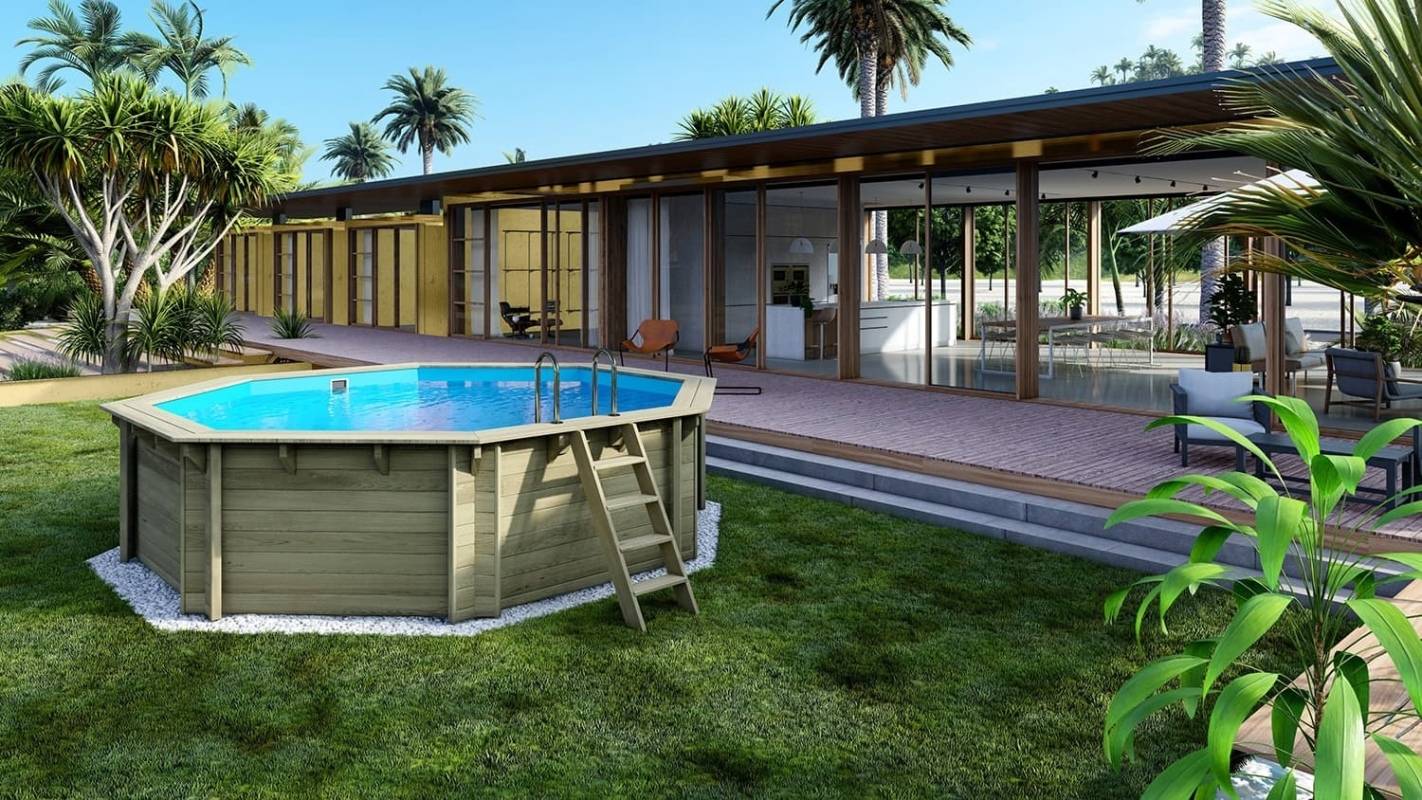 Altanka - Piscine en bois 4,71x4,72 - H.1,20 m - avec filtration - BAS753OSP - Imagen 1