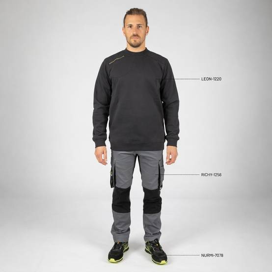 taille 4xl - leon - sweat de travail - 1220 gris - Image 2