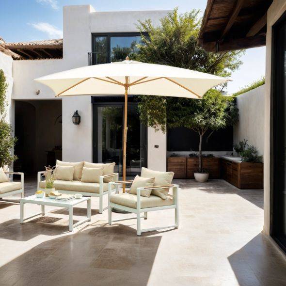 Beau Rivage - Parasol droit HOANI rectangulaire 3x2m - toile beige clair Beau Rivage - Imagen 2