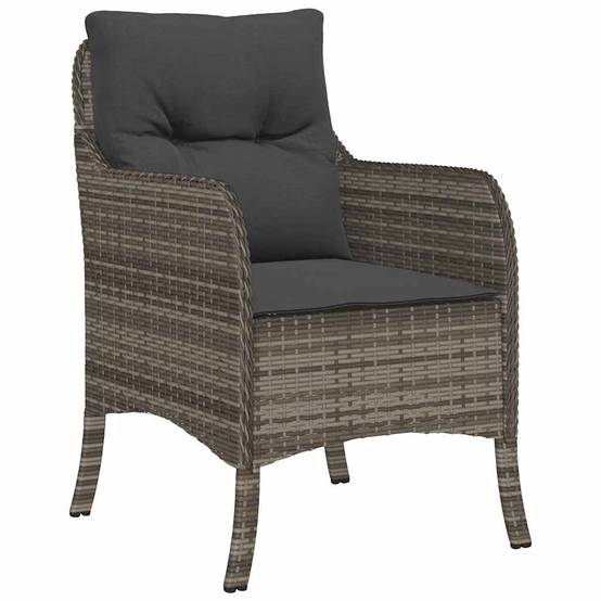 Table et Chaises de Jardin 5 Pcs Poly Rotin Gris Set Repas Extérieur – ComfortXL Outdoor Living - Image 6