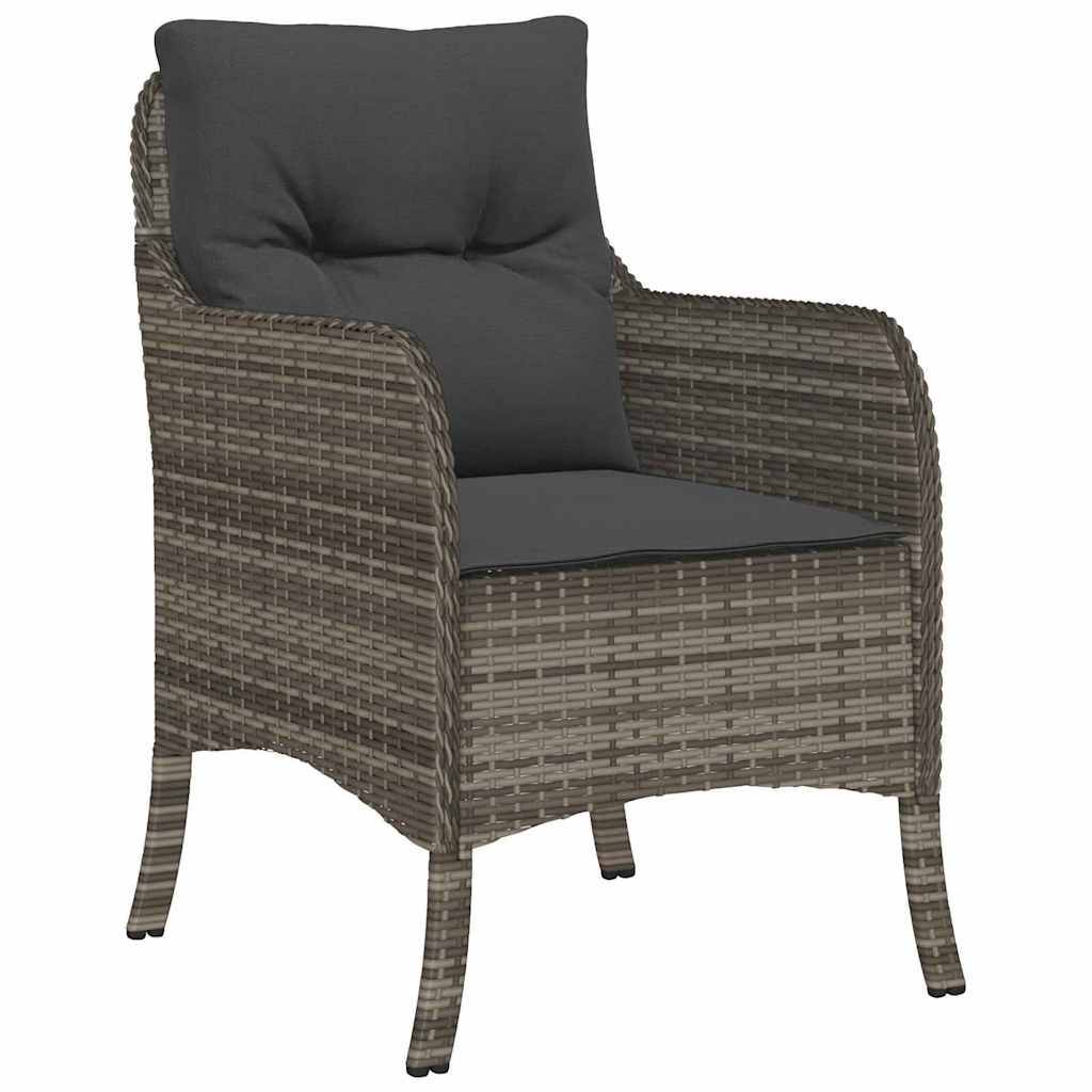 Table et Chaises de Jardin 5 Pcs Poly Rotin Gris Set Repas Extérieur – ComfortXL Outdoor Living - Image 6
