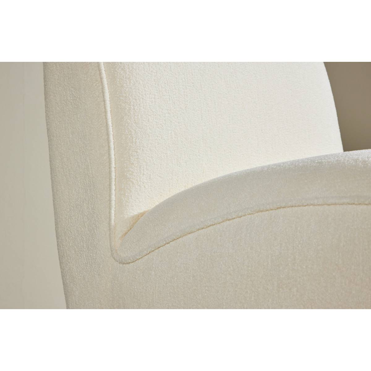 Paris Prix - Fauteuil Design en Tissu Bouclette "My" 88cm Blanc - Image 9