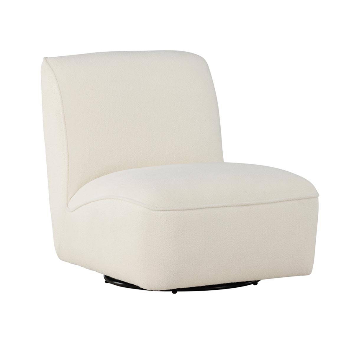 Paris Prix - Fauteuil Design en Tissu Bouclette "My" 88cm Blanc - Image 1