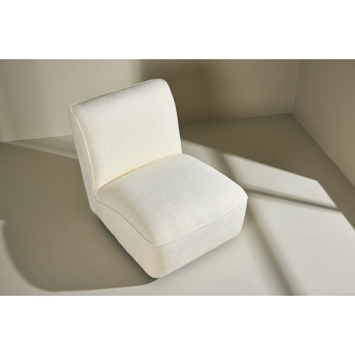 Paris Prix - Fauteuil Design en Tissu Bouclette "My" 88cm Blanc - Image 10