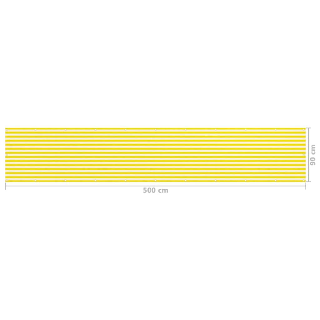 Helloshop26 - Écran de balcon brise pare vue protection confidentialité 90 x 500 cm PEHD jaune et blanc - Imagen 5