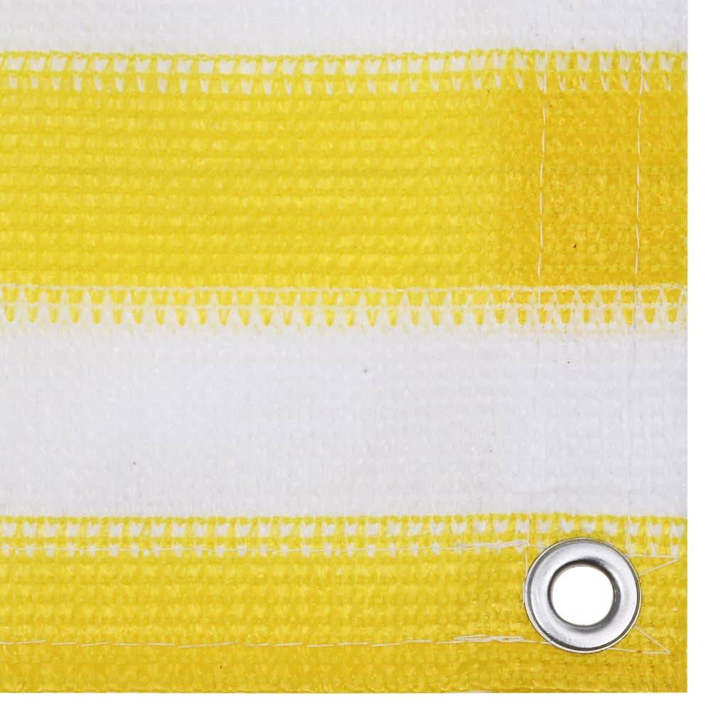 Helloshop26 - Écran de balcon brise pare vue protection confidentialité 90 x 500 cm PEHD jaune et blanc - Imagen 3