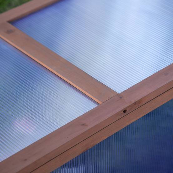 Serre Châssis Bois Jardin Polycarbonate Protection Semis 100x65cm - ComfortXL Outdoor Living - Image 8