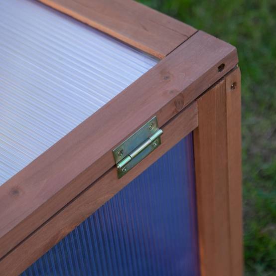 Serre Châssis Bois Jardin Polycarbonate Protection Semis 100x65cm - ComfortXL Outdoor Living - Image 7